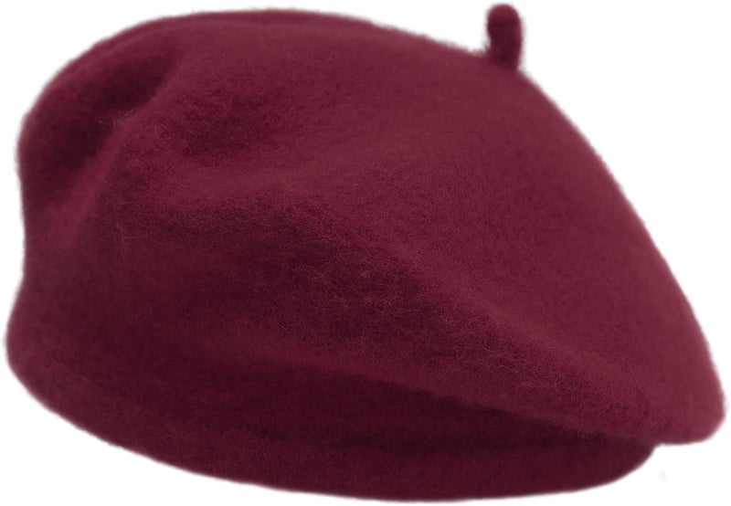ZLYC Wool Kids Beret Hat Girls Solid Color Artist French Beret Cap - Image 1